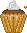 Pixel Chocolate Cupcake in Gold Wrapper - Free PNG