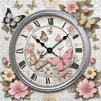 springtimes background vintage clock - ingyenes png