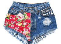 Jeans Shorts Blue red White Gold   - Bogusia - png grátis