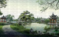 Paysage chinois avec temples - Free PNG