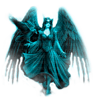 Y.A.M._Gothic angel blue - ilmainen png