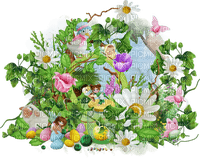 easter deco scrap eggs pink yellow - 免费PNG