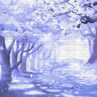 Y.A.M._Japan Spring landscape background blue - Δωρεάν κινούμενο GIF