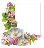 decorative frame with flowers - zdarma png