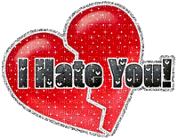 i hate you glitter text - Animovaný GIF zadarmo
