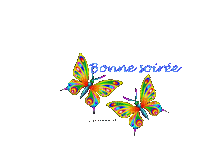 bonne soirée avec papillons - Безплатен анимиран GIF