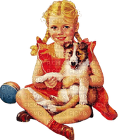 Chid and dog - PNG gratuit