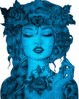 Y.A.M._Art Fantasy woman girl blue - ücretsiz png