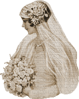soave woman bride vintage sepia animated - 無料のアニメーション GIF