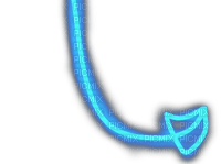 neon blue devil tail - PNG gratuit