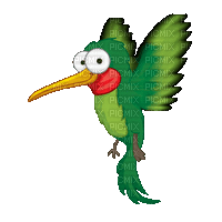 Oiseaux Colibri Vert:) - GIF animé gratuit