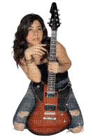 Kaz_Creations Woman Femme Girl With Guitar - png ฟรี