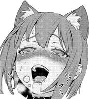 ahegao anime girl face cat - zadarmo png