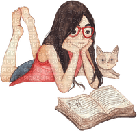 girl book read dolceluna - 免费PNG