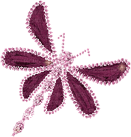 chantalmi papillon butterfly libellule dragonfly pink rose violet purple - GIF animé gratuit