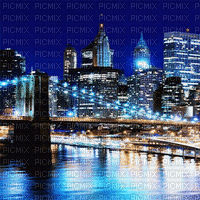 soave background animated city night blue - Free animated GIF
