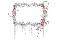 Frame sylver red flowers - kostenlos png