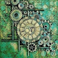 steampunk background teal green - darmowe png