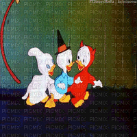 donald duck nephews halloween bg gif fond 🦆 - Бесплатный анимированный гифка
