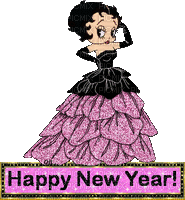 Betty Boop -happy new year - Ilmainen animoitu GIF