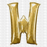 Letter W Gold Balloon - фрее пнг