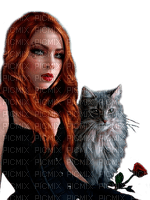 gothic woman with cat by nataliplus - ücretsiz png