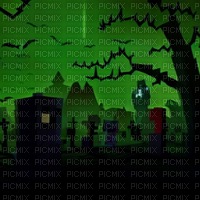 Green Halloween Graveyard - gratis png