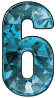 Kaz_Creations Numbers Number 6 Crystal Blue - безплатен png