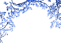 blue leaves border  gif - Animovaný GIF zadarmo