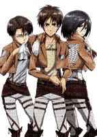Levi, Eren and Mikasa - Free PNG