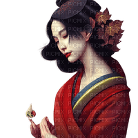 kikkapink autumn woman geisha - Free PNG