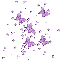 papillons mauves et bulles - Free animated GIF