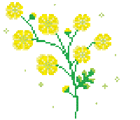 yellow flowers pixel art - Бесплатни анимирани ГИФ