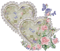 Glitter Hearts and Flowers - Бесплатный анимированный гифка