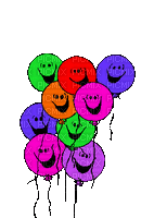 Smiling Bday Balloons - GIF animasi gratis