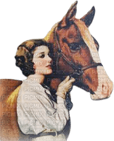 soave woman vintage horse brown - png grátis