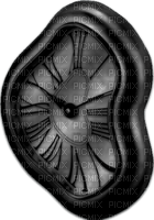 Distorted black white clock deco [Basilslament] - zadarmo png