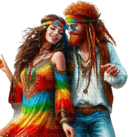 loly33 couple Hippie - gratis png