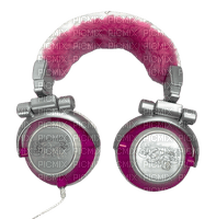 fluffy pink headphones - png grátis