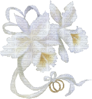 fleur blanche anneaux mariage