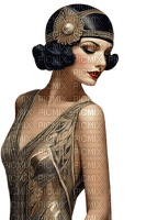 art deco woman vintage gold brown - ücretsiz png