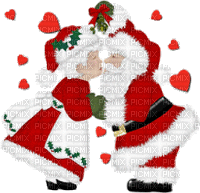 kiss mr and mrs claus  gif pere noel