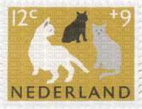 Old netherland cat stamp - png ฟรี