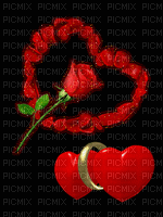 rose et coeur - Безплатен анимиран GIF