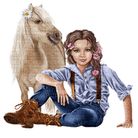 child and horse - ilmainen png