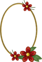 Kaz_Creations Deco Oval Frame Flowers Colours - gratis png