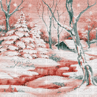 Y.A.M._Winter background red - Zdarma animovaný GIF