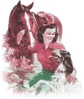 soave woman horse vintage dog autumn - безплатен png