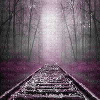 dolceluna forest train rail bg gif background - Bezmaksas animēts GIF