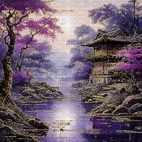 Japanese landscape - Gratis geanimeerde GIF
